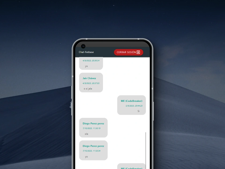 Screenshot of the project Realtime Chat App